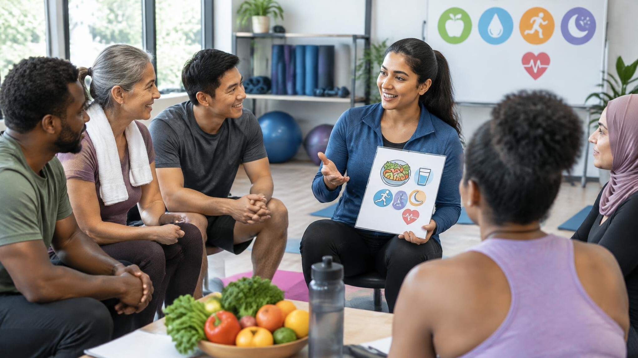 group of people in health workshop