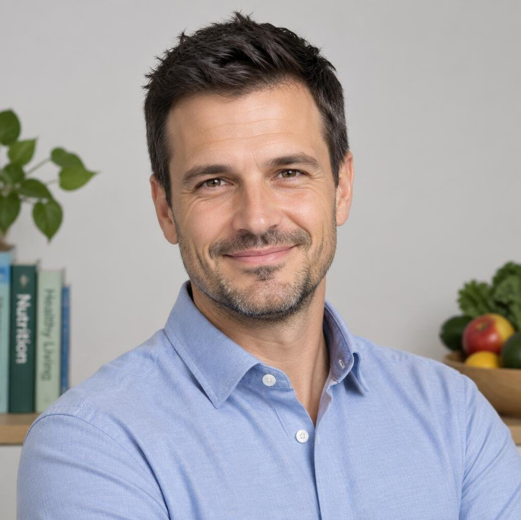Portrait of a smiling male nutrition expert